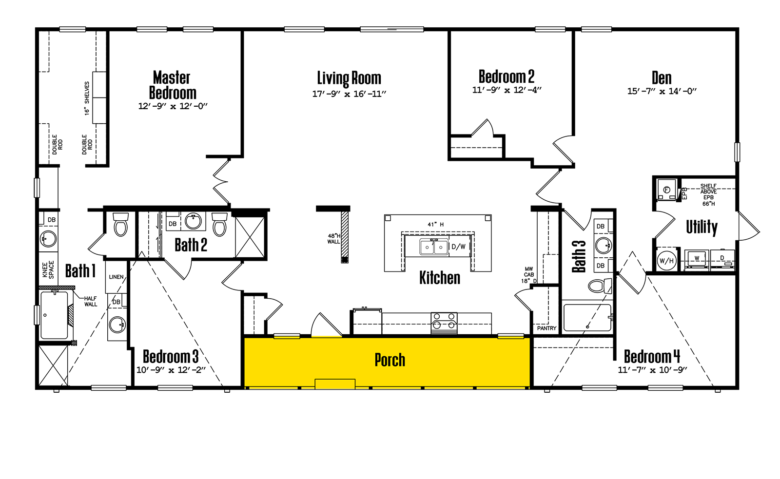 3672-43A Home Floorplan